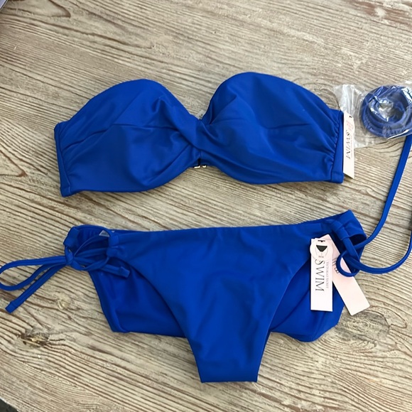NWT Victoria’s Secret Bikini 34C top, medium bottom in blue oar - Picture 1 of 3